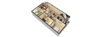 Paris Floor Plan at Le Blanc Apartments, Canoga Park